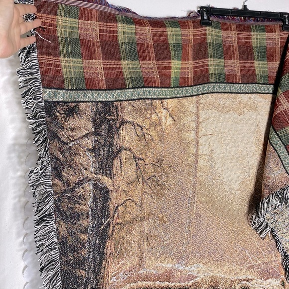 Vintage Mohawk Home Bear Tapestry Throw Blanket W Fringe - Picture 13 of 15
